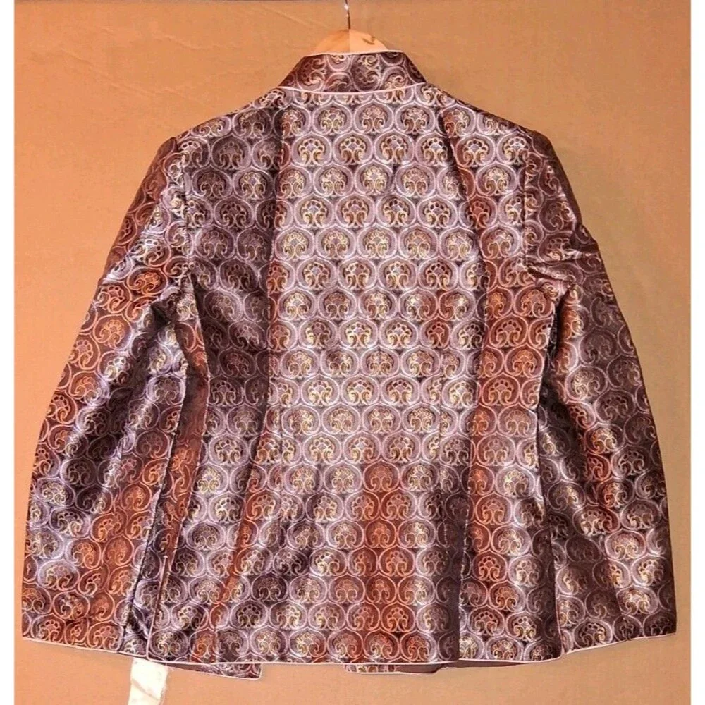 Women’s Elegant Chinese Style Qipao Jacquard Blazer Size Large Asian Thai New